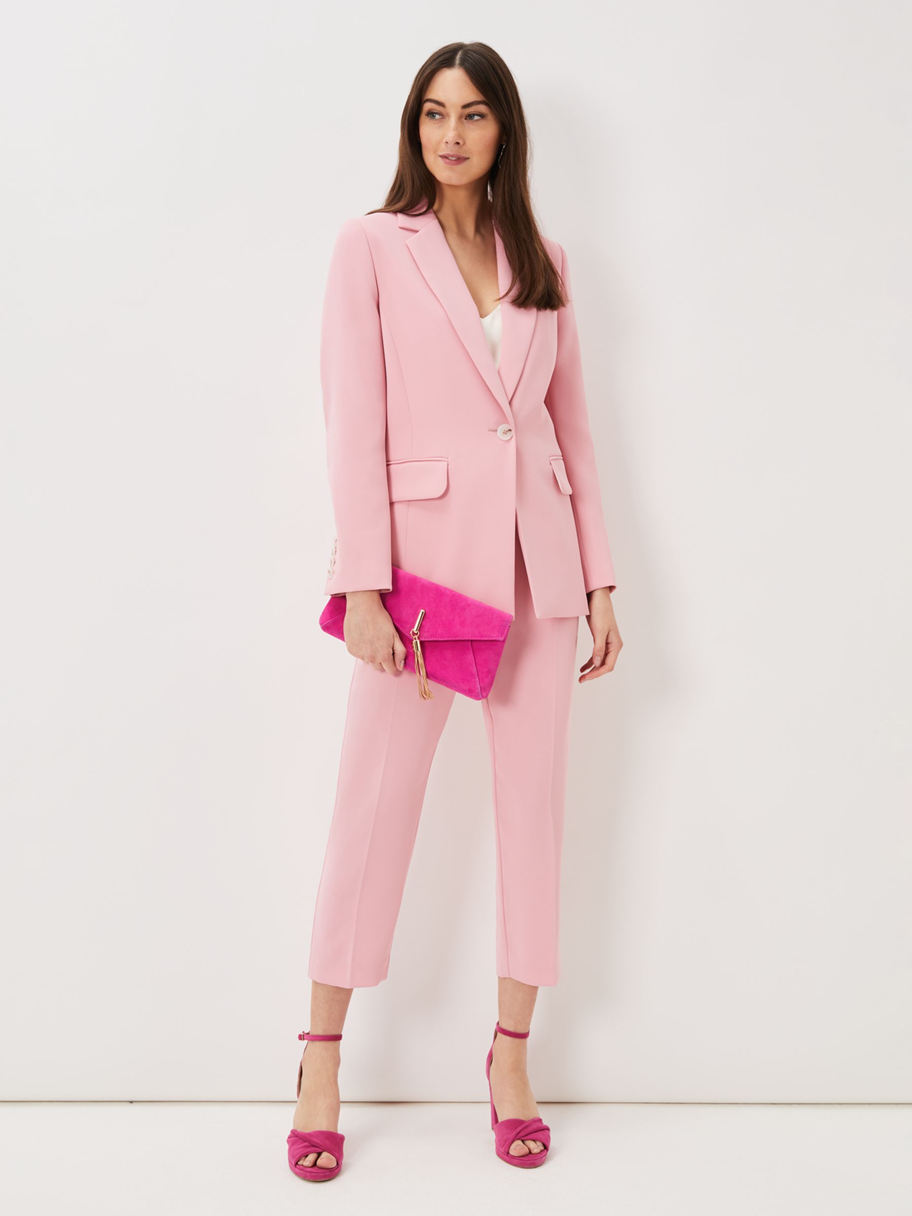 Phase Eight Calypso Suit Blazer, Flamingo Pink at John Lewis & Partners