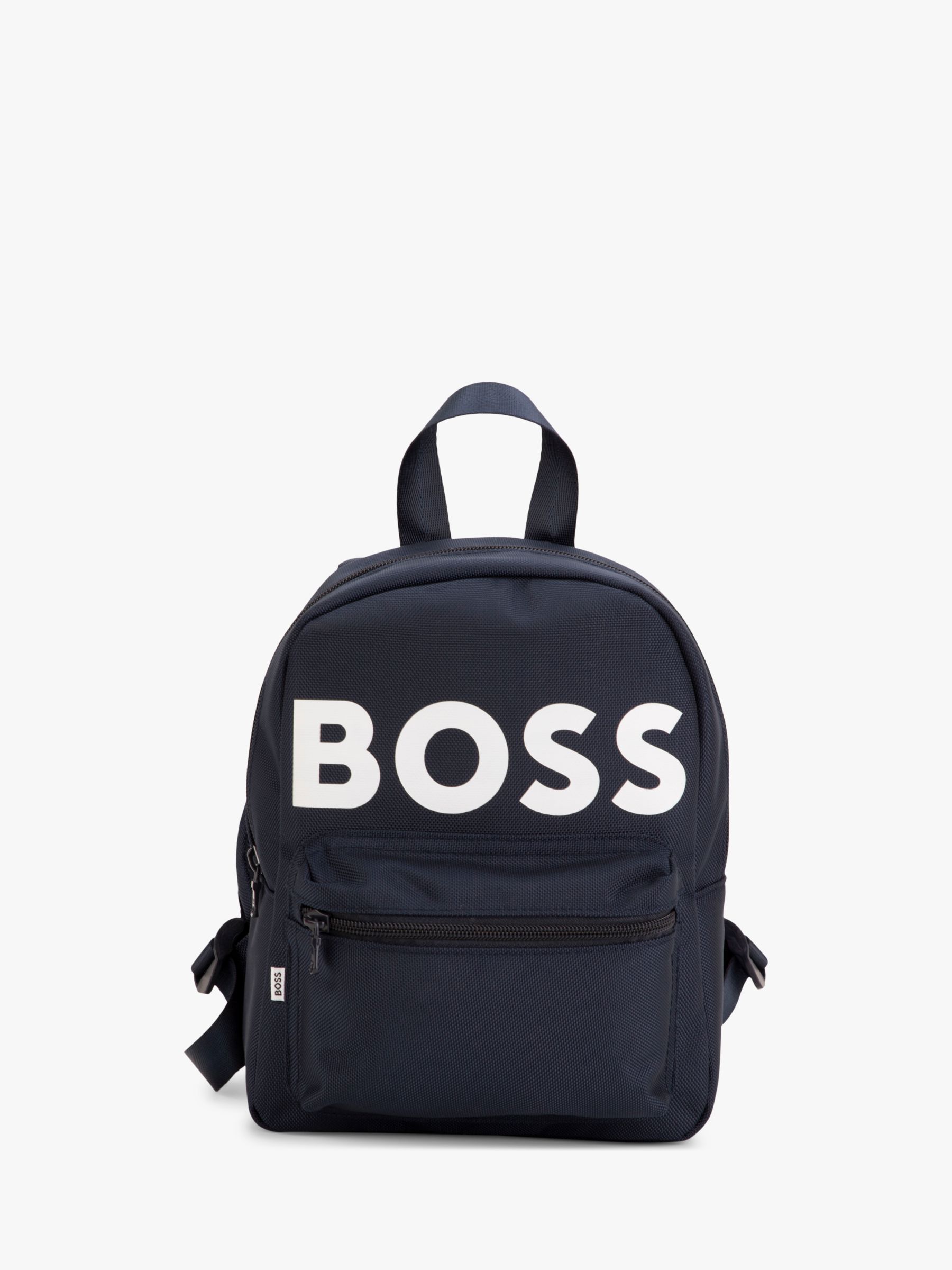 HUGO BOSS Kids' Logo Backpack, Navy at John Lewis & Partners