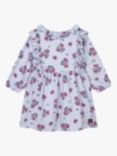 Carrément Beau Baby Floral Ruffle Dress, Pale Blue