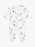 Carrément Beau Camping Print Organic Cotton Baby Pyjamas, White