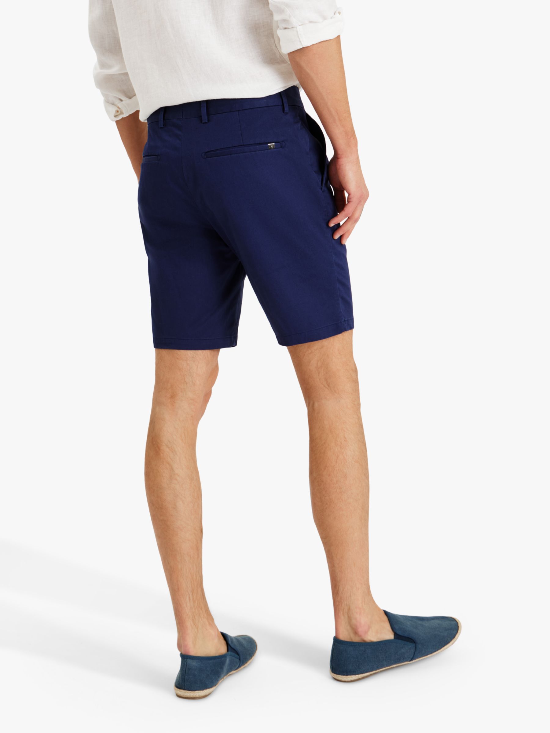 SPOKE Sharps Cotton Blend Narrow Thigh Shorts, Navy, 28S
