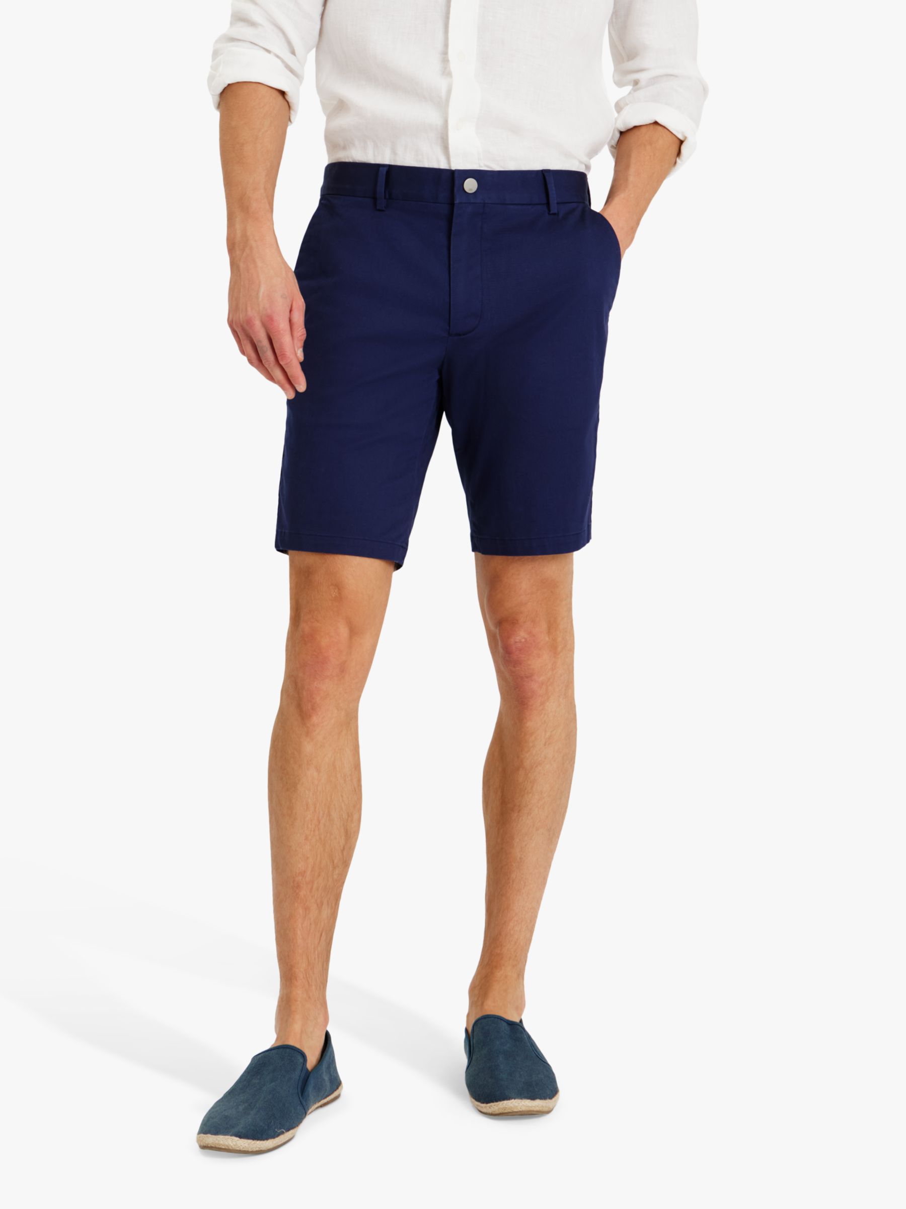 SPOKE Sharps Cotton Blend Regular Thigh Shorts, Navy, 28S