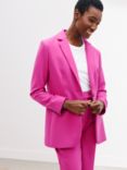 John Lewis Single Breasted Blazer, Bright Pink