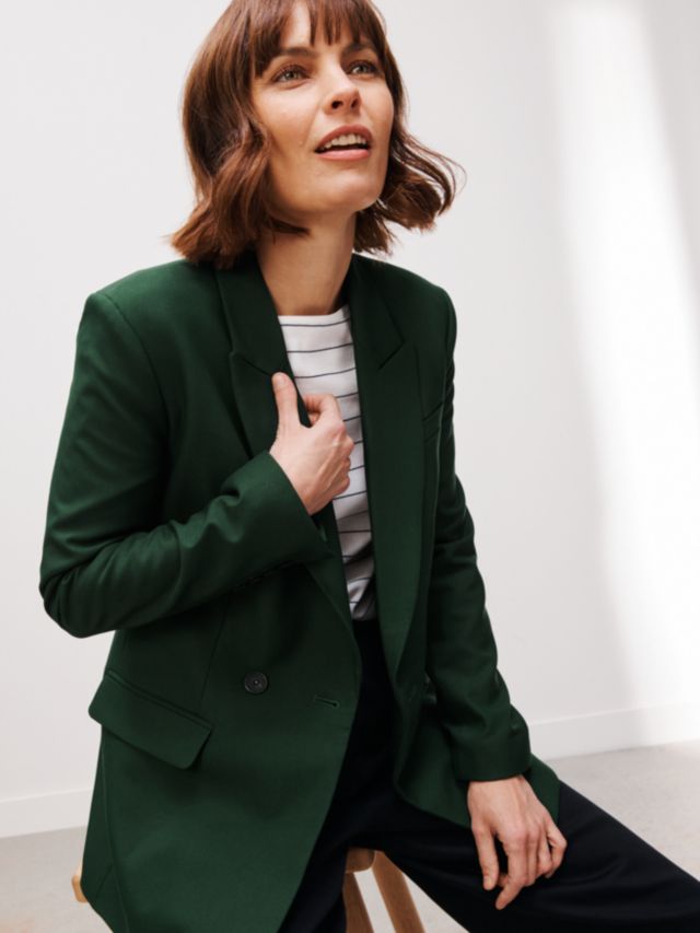 John Lewis Double Breasted Blazer Dark Green 12