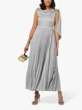 Closet London Bridesmaid Pleated Maxi Dress, Silver