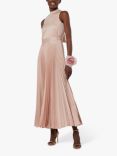 Closet London Bridesmaid Satin Pleated Maxi Dress