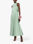 Closet London Bridesmaid Satin Pleated Maxi Dress, Mint