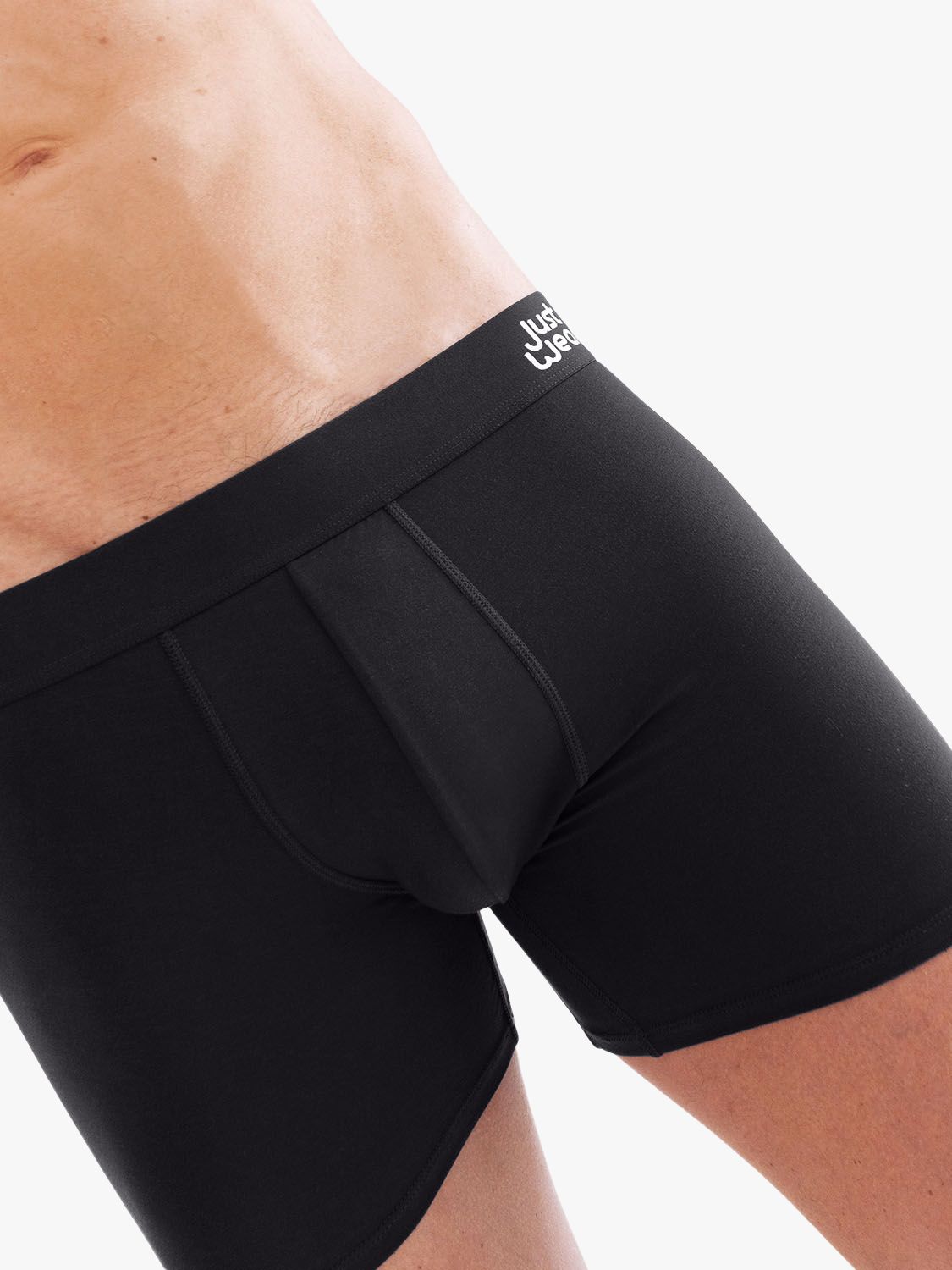 JustWears Active Boxers, Pack of 3, All Black at John Lewis & Partners