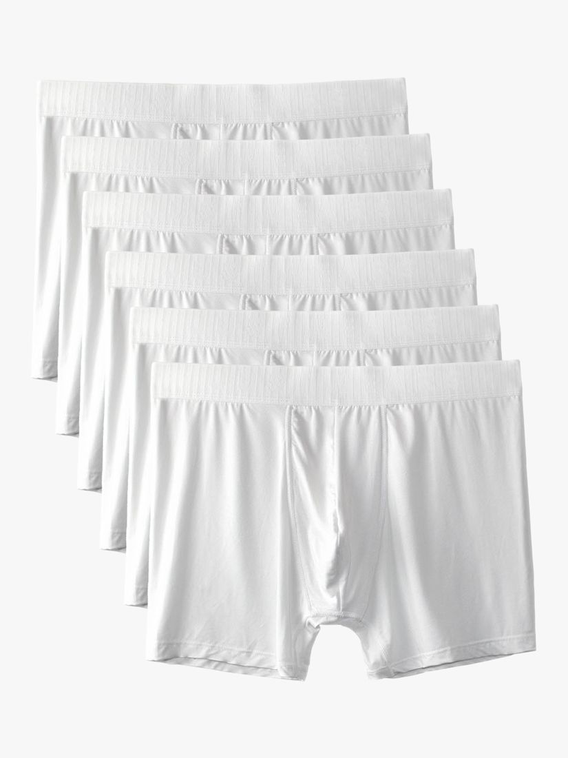 JustWears Pro Boxers, Pack of 6, White at John Lewis & Partners