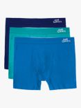 JustWears Pro Boxers, Pack of 3, Blue/Navy/Green