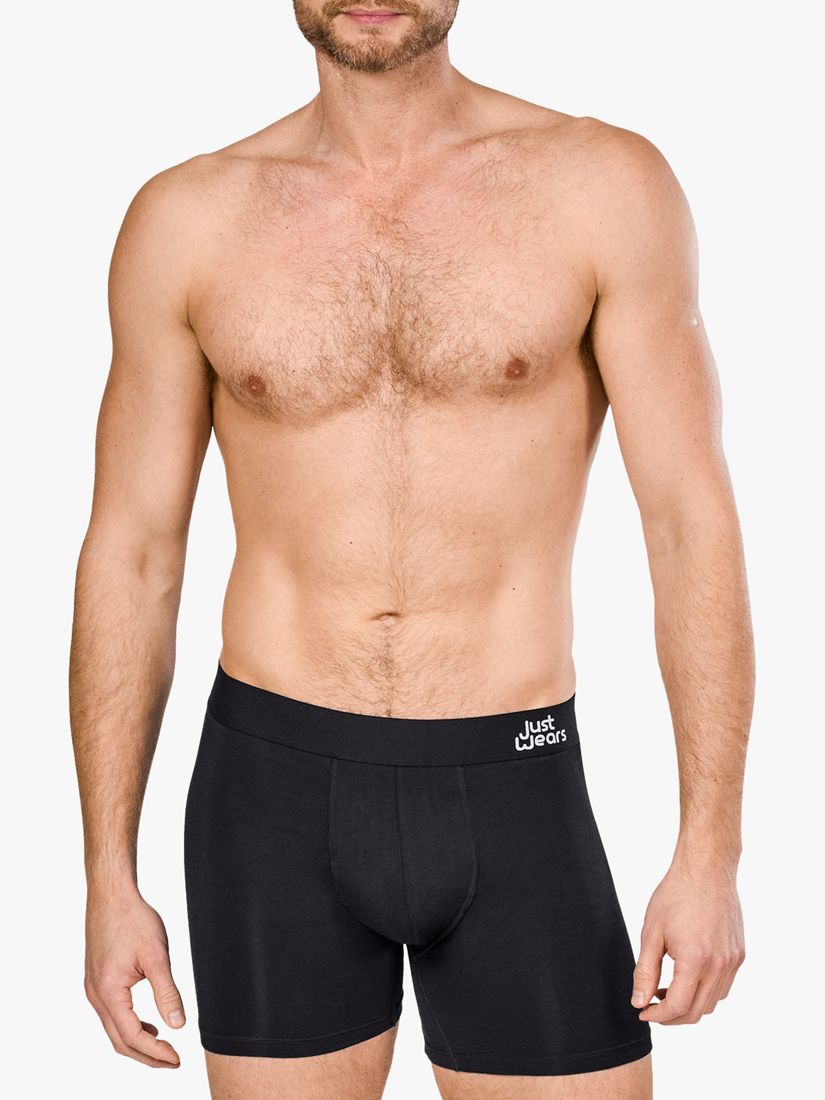 JustWears Pro Boxers, Pack of 9, Black at John Lewis & Partners