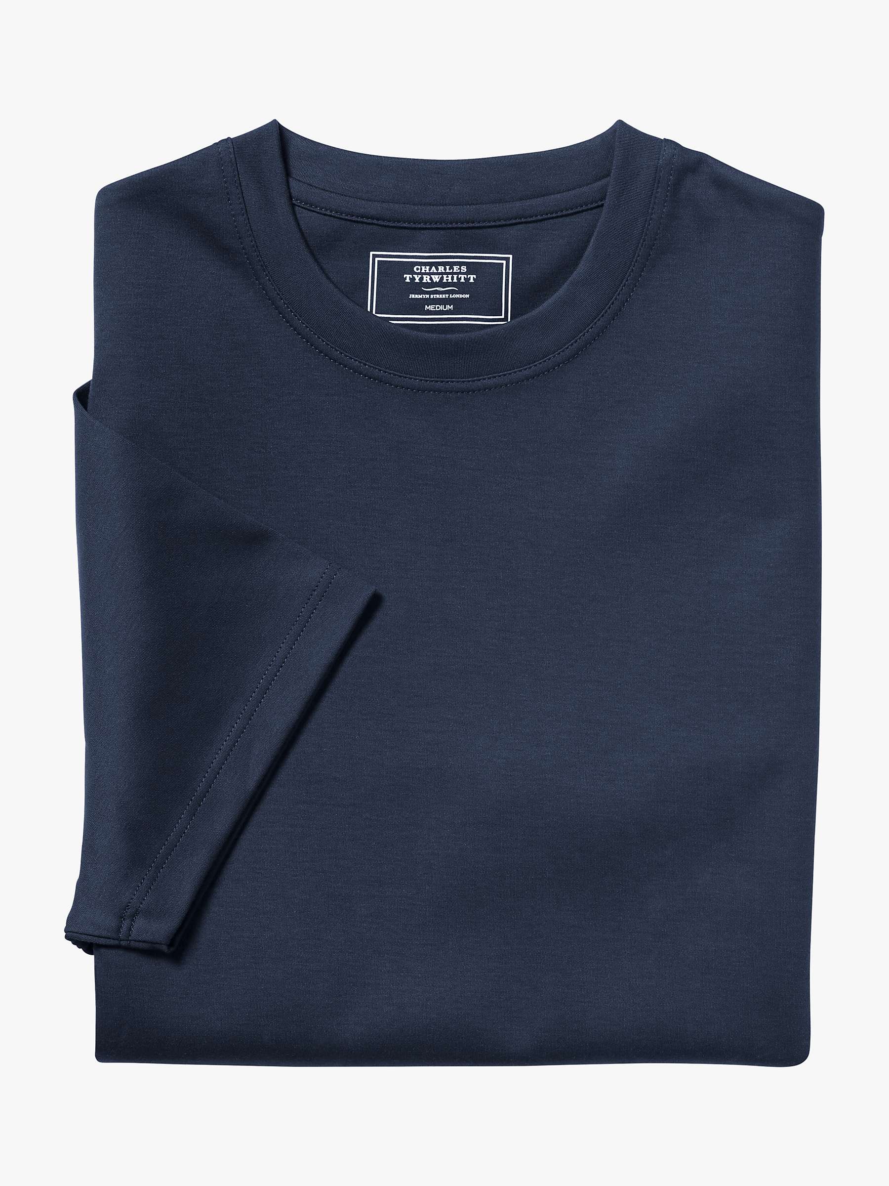 Charles Tyrwhitt Cotton Short Sleeve T-Shirt, Navy at John Lewis & Partners