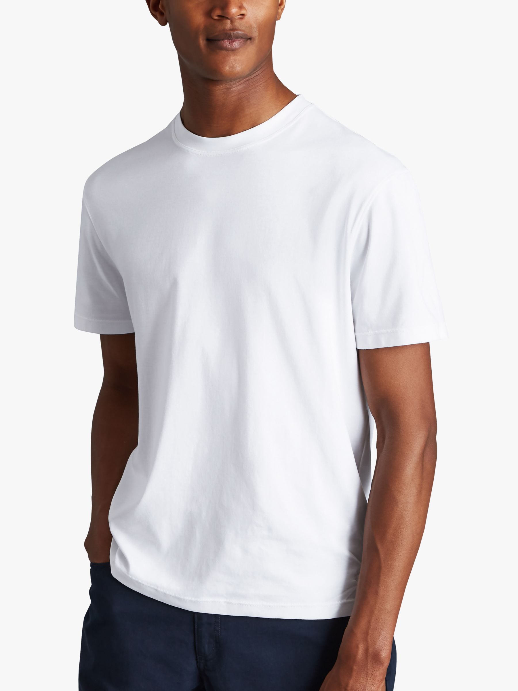 Charles Tyrwhitt Cotton Short Sleeve T-Shirt, White at John Lewis & Partners