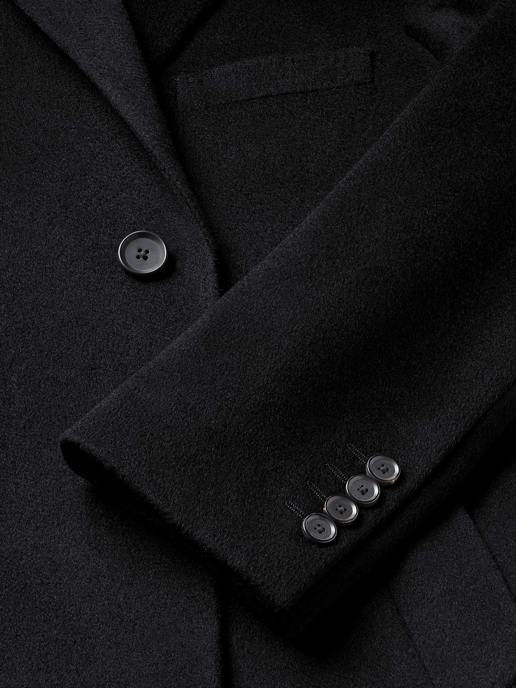 Charles Tyrwhitt Merino Wool Overcoat, Black at John Lewis & Partners