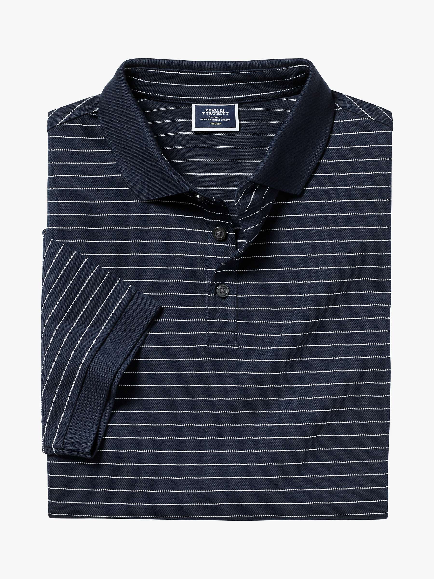 Buy Charles Tyrwhitt Stripe Pique Polo Shirt Online at johnlewis.com