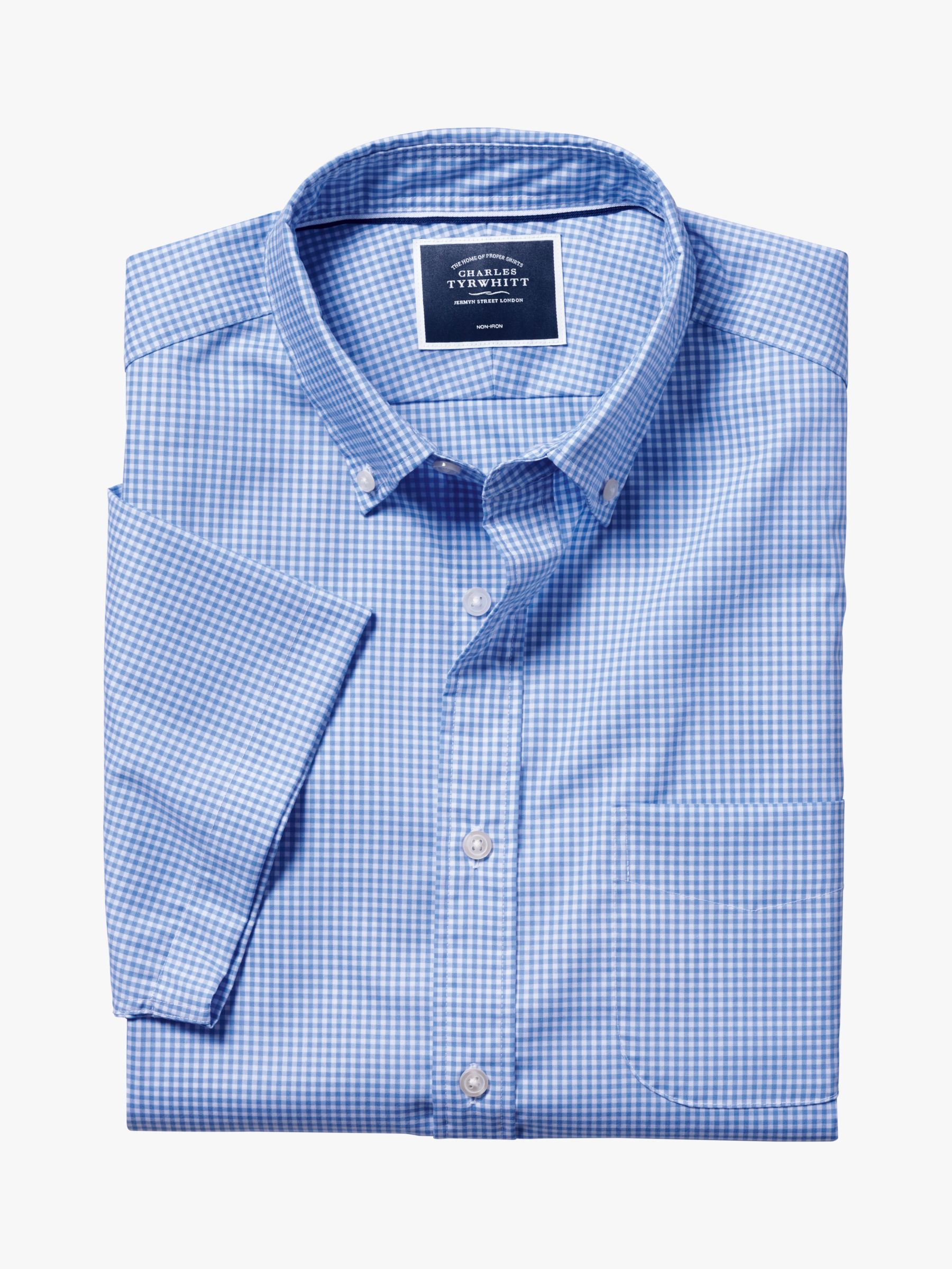 Charles Tyrwhitt Mini Gingham Stretch Cotton Poplin Non-Iron Short ...