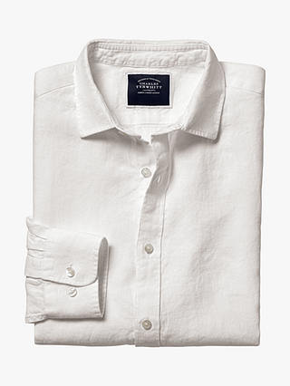 Charles Tyrwhitt Linen Slim Fit Shirt, White