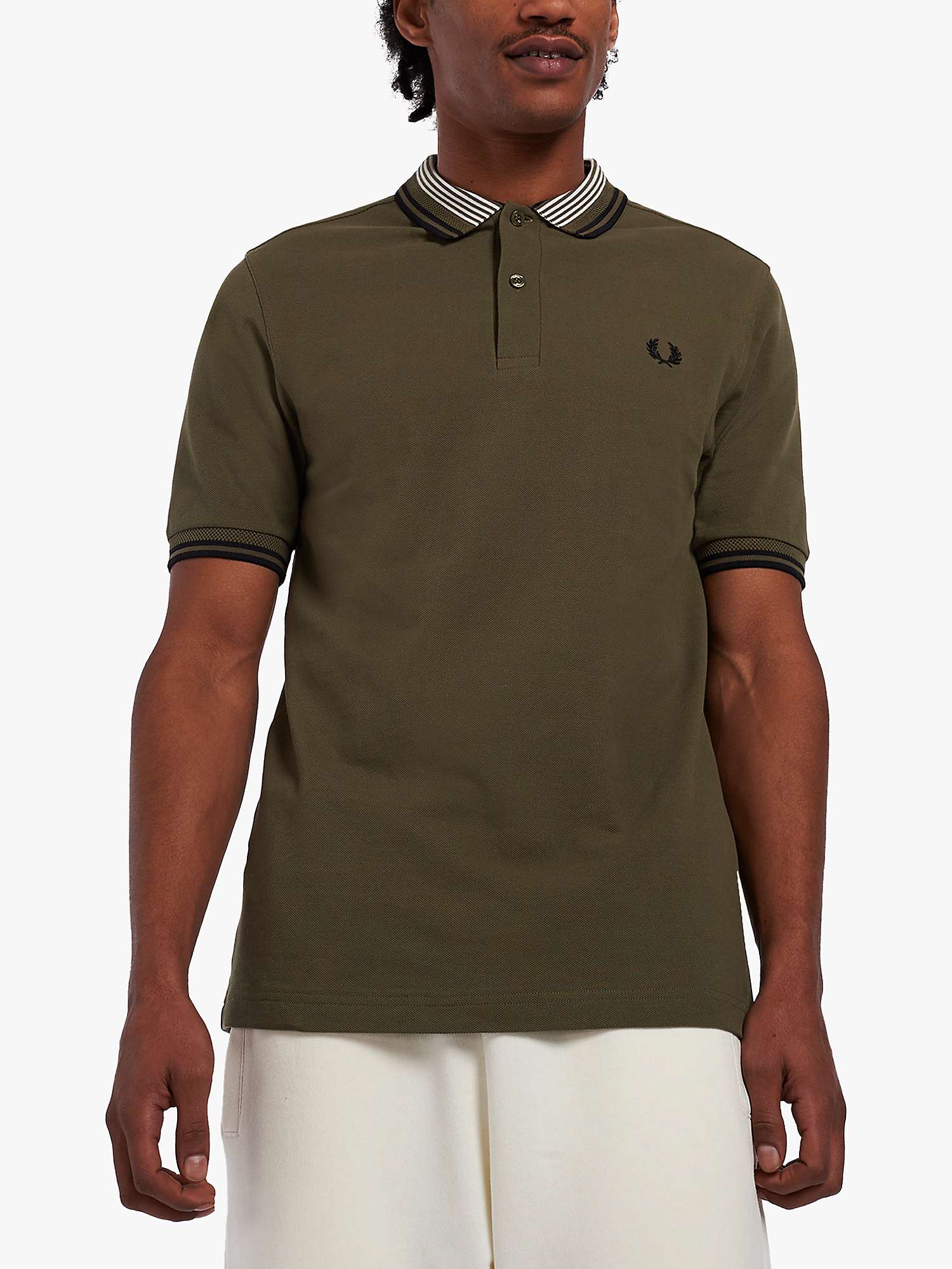 Mens Clothing T-shirts Polo shirts Fred Perry Cotton Textured Collar Polo T Shirt in Blue for Men 