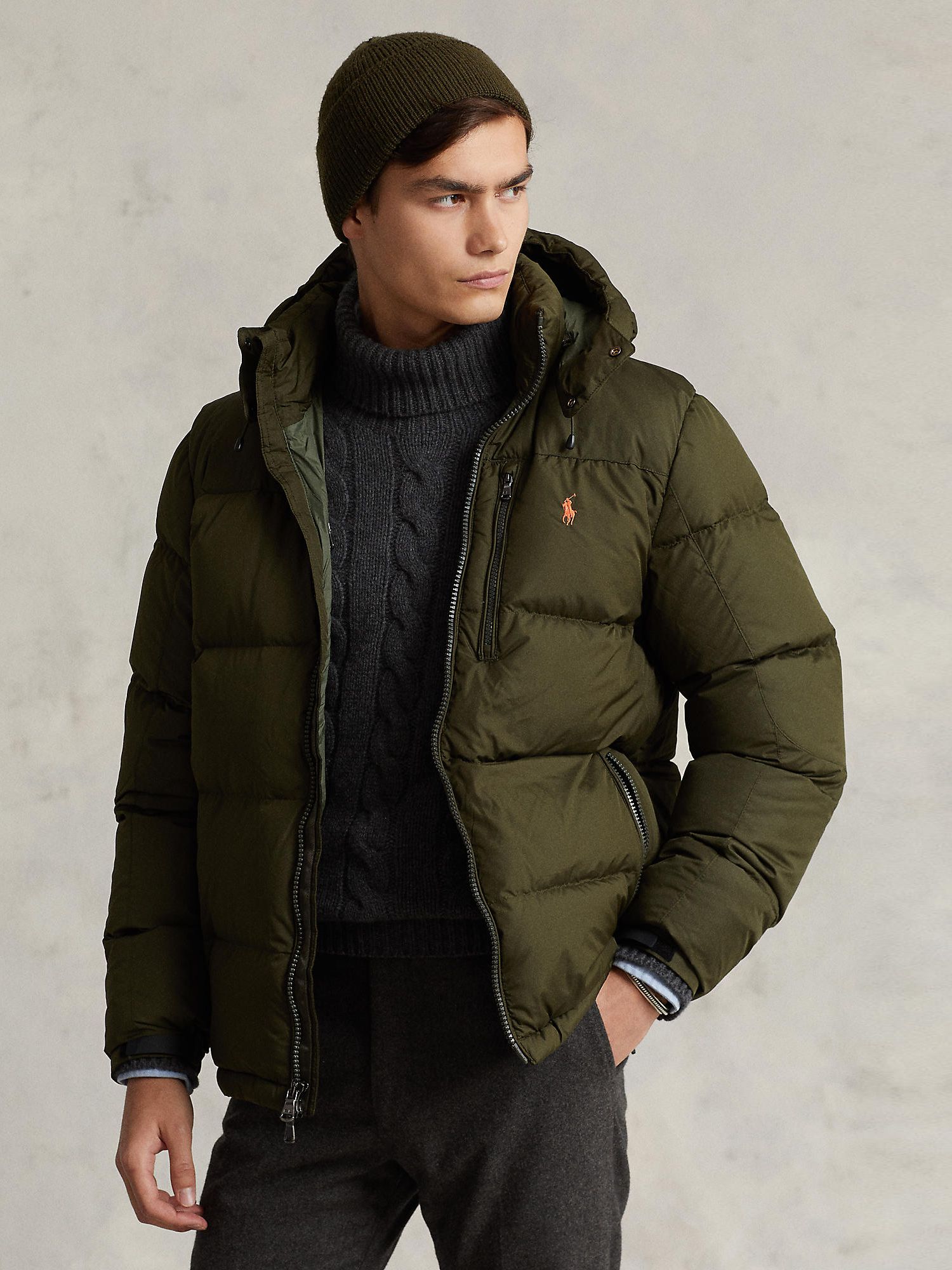 Polo Ralph Lauren Water-Repellent Recycled Polyester Puffer Jacket, Company  Olive