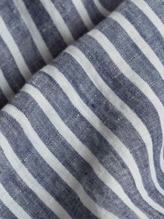 Piglet in Bed Stripe Linen Pair Standard Pillowcases, Midnight Stripe