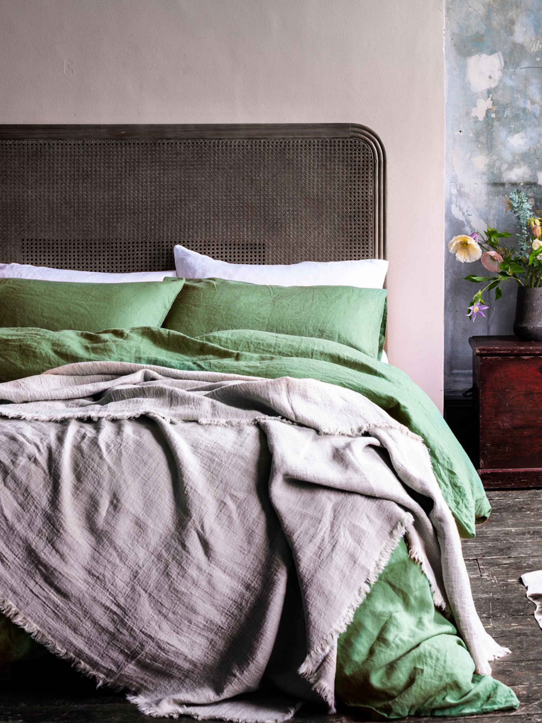 Piglet in Bed Linen Bedding, Forest Green, Pair standard pillowcases