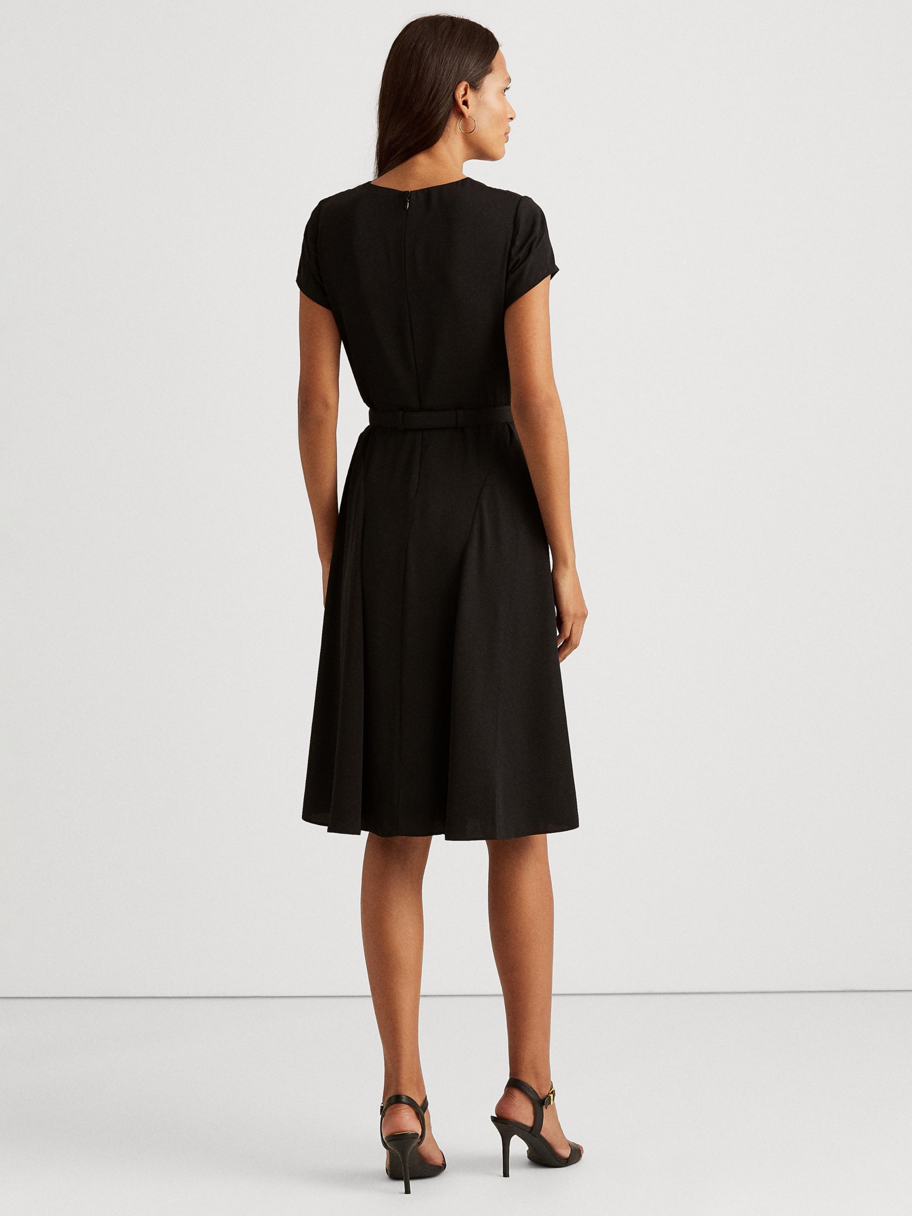 Ralph Lauren Brygitka Fit and Flare Dress, Black at John Lewis & Partners