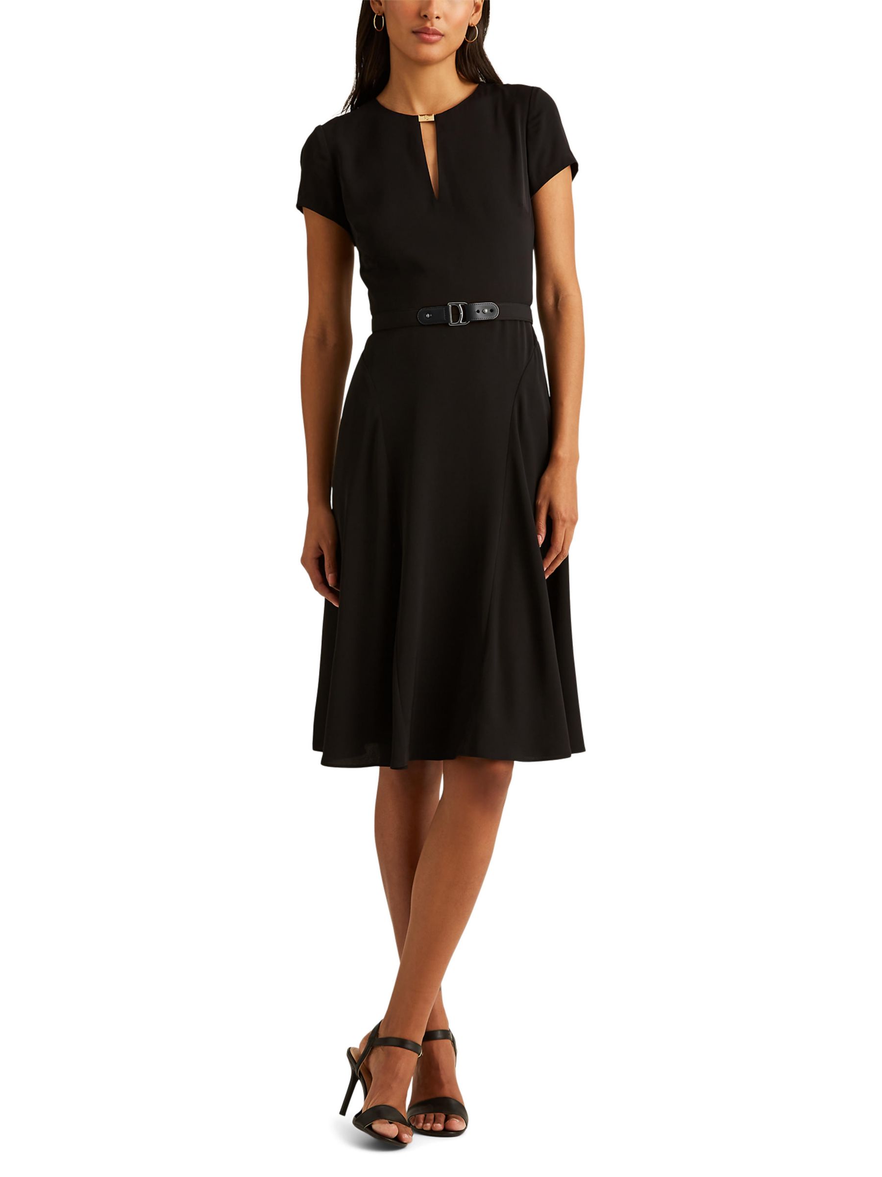 Ralph Lauren Brygitka Fit and Flare Dress, Black at John Lewis & Partners