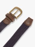 John Lewis Kids' Elasticated Woven Belt, Navy/Brown