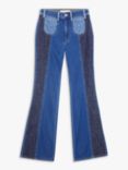 See By Chloé Patchwork Flared Denim Jeans, Blue