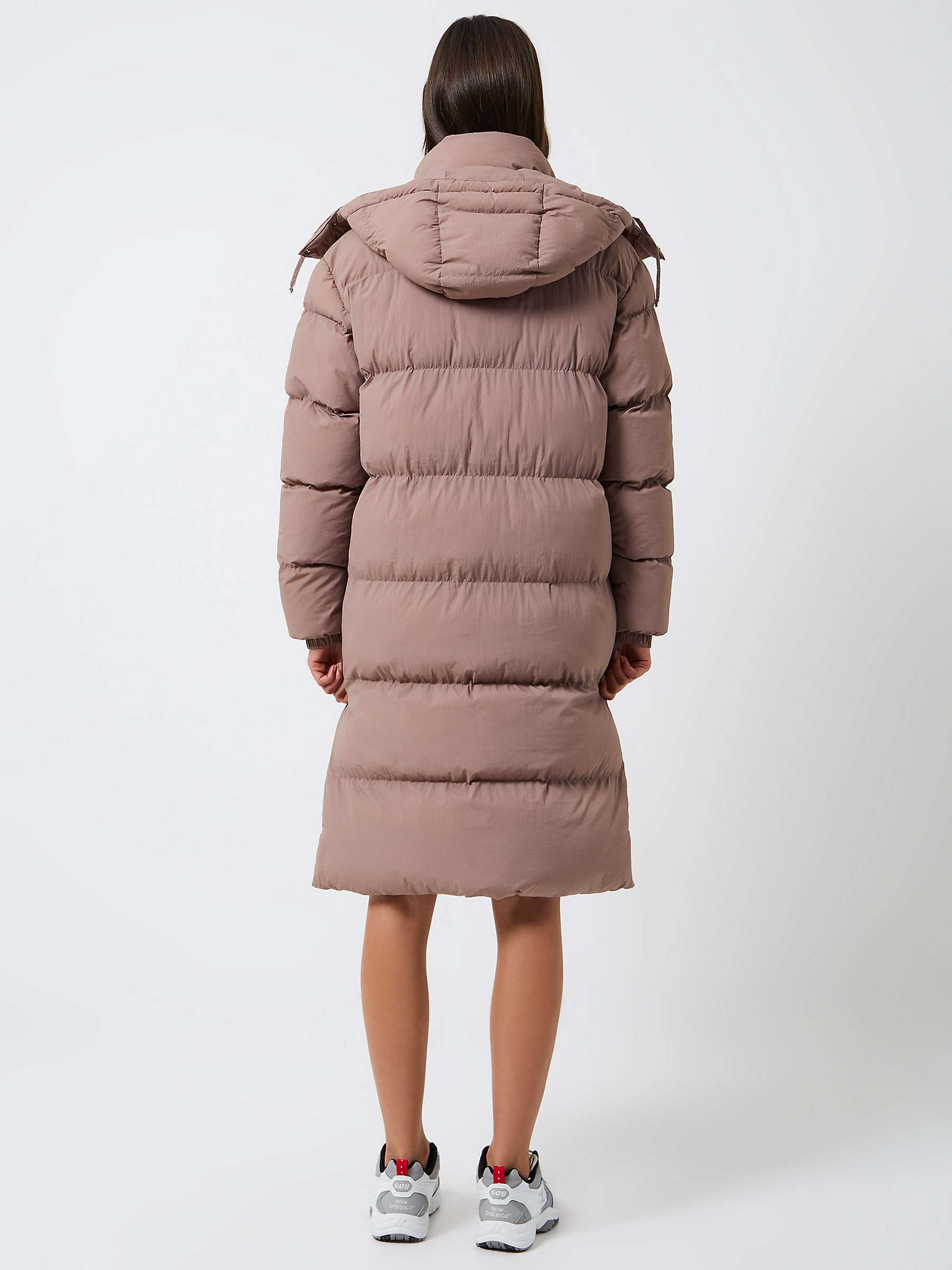 Buy French Connection Coralie Long Hooded Coat, Antler Online at johnlewis.com