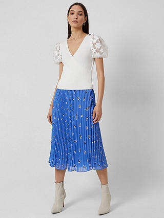 French Connection Bhelle Crepe Pleat Skirt, Ultra Marine