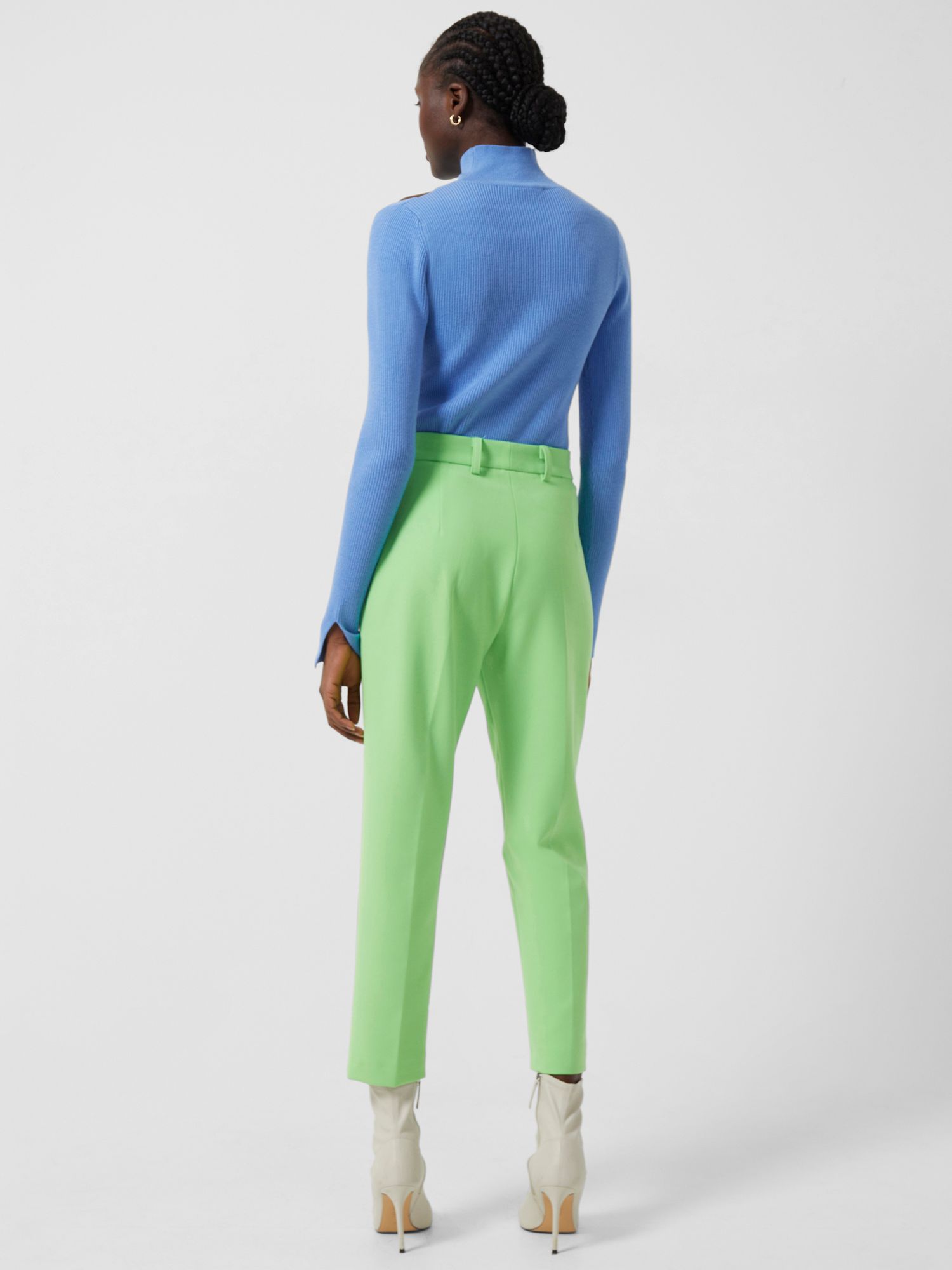 French Connection Buntie Whisper Ruth Cropped Trousers, Green Flash at ...