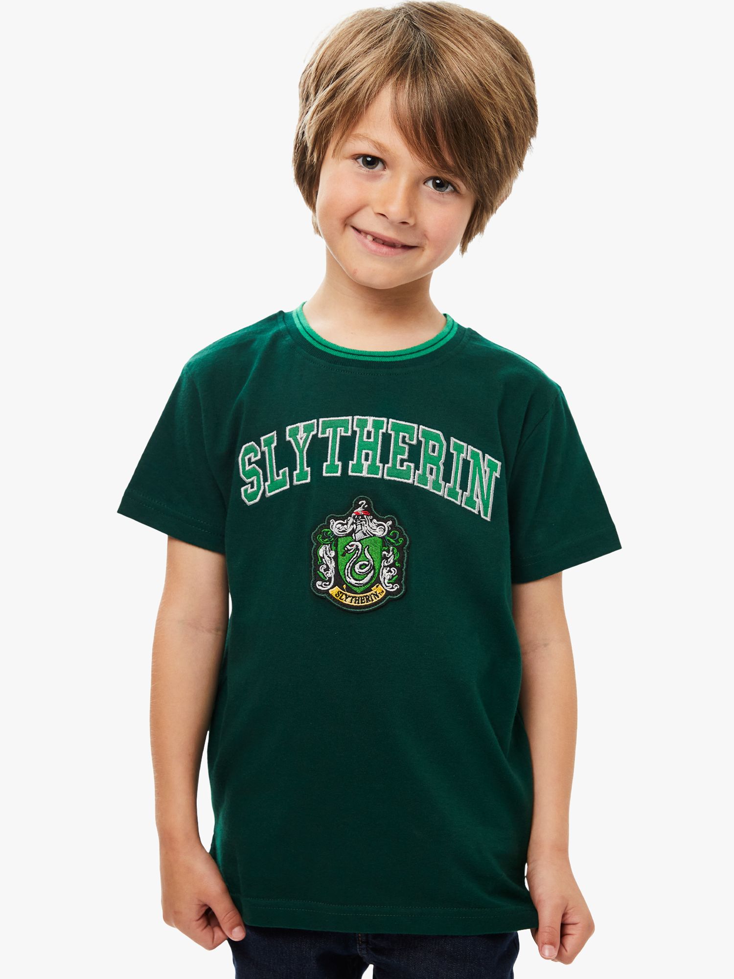 Fabric Flavours Kids' Harry Potter Slytherin Short Sleeve T-Shirt, Green, 3-4 years