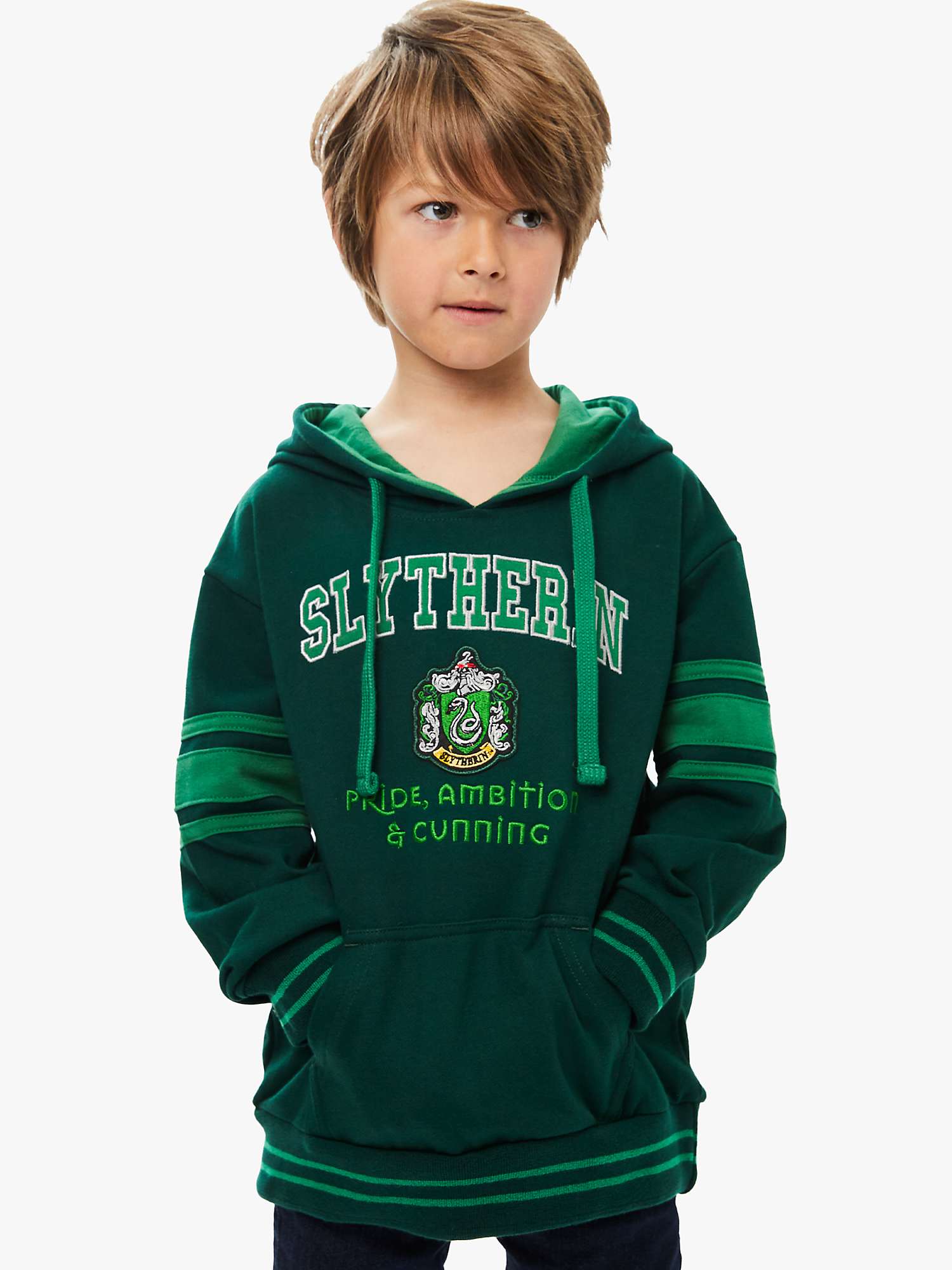 Buy Fabric Flavours Kids' Harry Potter Slytherin Hoodie, Green Online at johnlewis.com