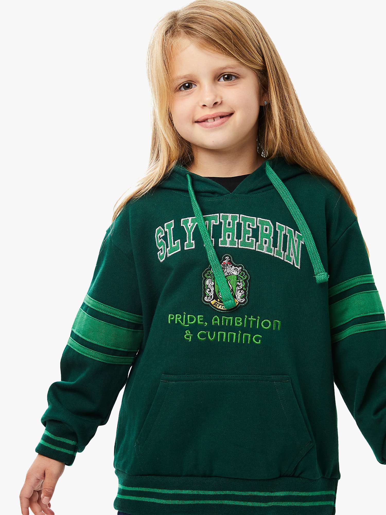 Buy Fabric Flavours Kids' Harry Potter Slytherin Hoodie, Green Online at johnlewis.com