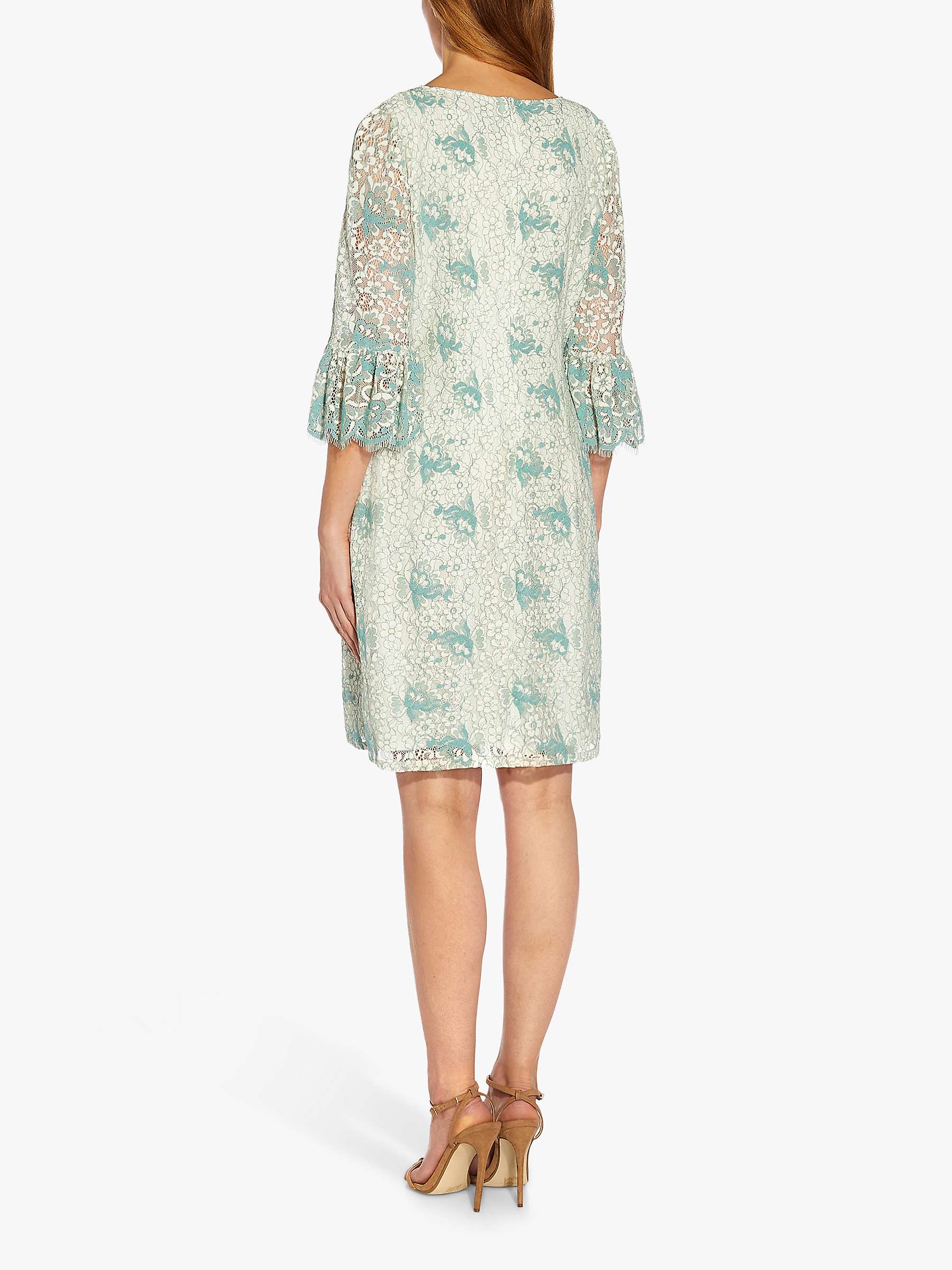 Buy Adrianna Papell Floral Lace Scallop Trim Shift Dress, Ivory/Mint Online at johnlewis.com