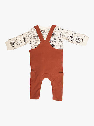 Angel & Rocket Baby Buzzy Bear Dungarees & Top Set, Brown