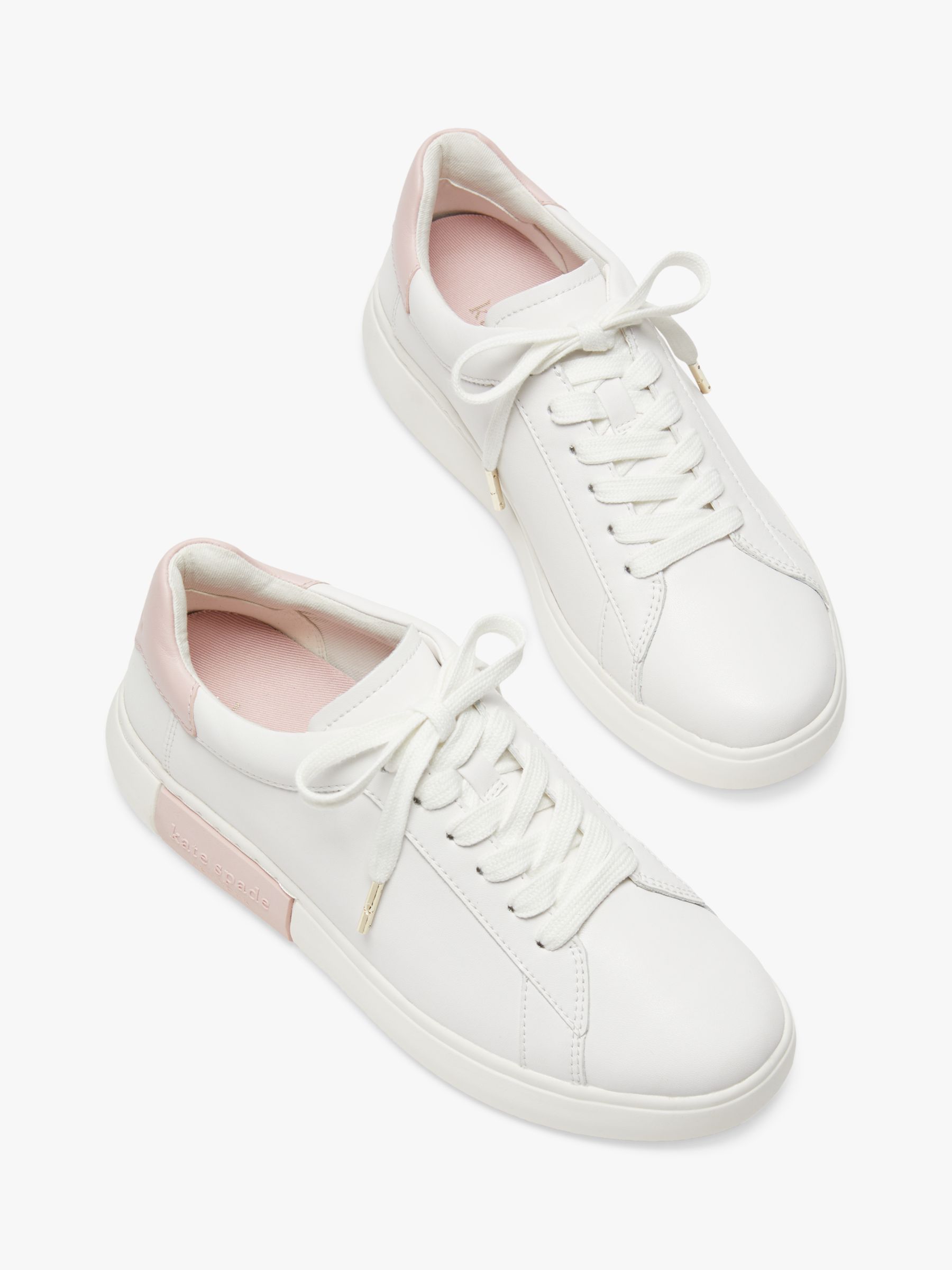 kate spade new york Lift Low Top Leather Trainers, Optic White/Tutu ...