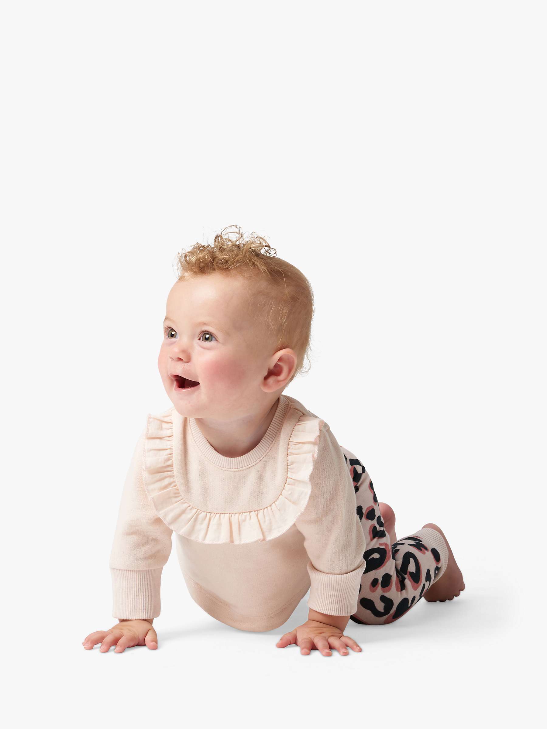 Buy Angel & Rocket Baby Quinn Ruffle Top & Leggings Set, Cream Online at johnlewis.com