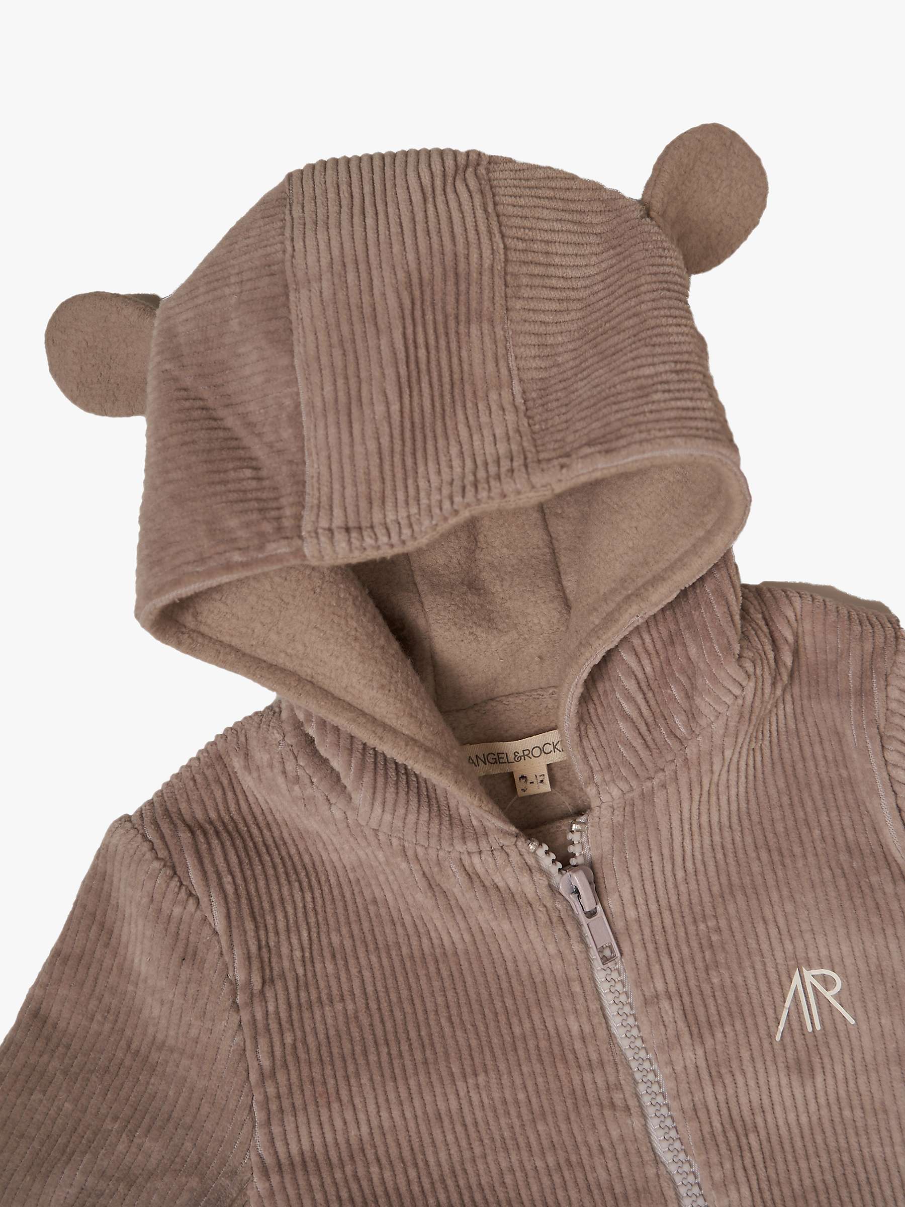 Buy Angel & Rocket Baby Corduroy Zip Up Snowsuit, Grey Online at johnlewis.com