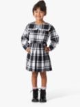 Angel & Rocket Kids' Ashley Collared Check Brushed Cotton Dress, Black/White