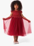Angel & Rocket Kids' Lucy Lace Dress, Red, Red