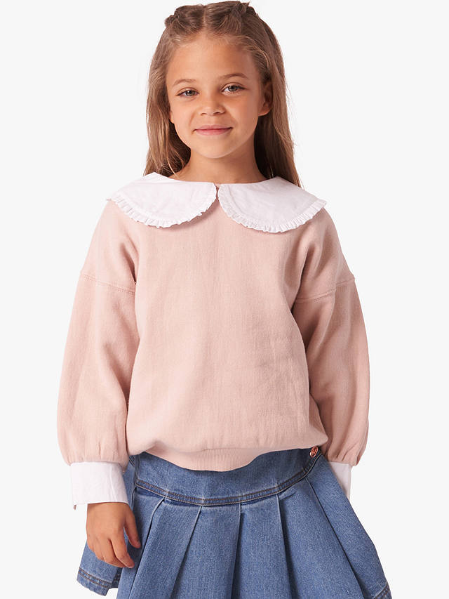 Angel & Rocket Kids' Willow Collar Sweater, Blush