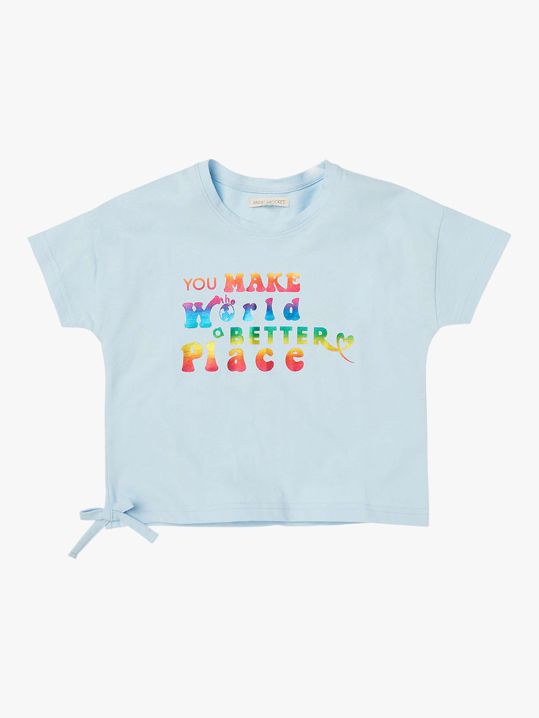 Buy Angel & Rocket Kids' Brooke Slogan T-Shirt, Blue Online at johnlewis.com