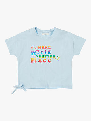 Angel & Rocket Kids' Brooke Slogan T-Shirt, Blue