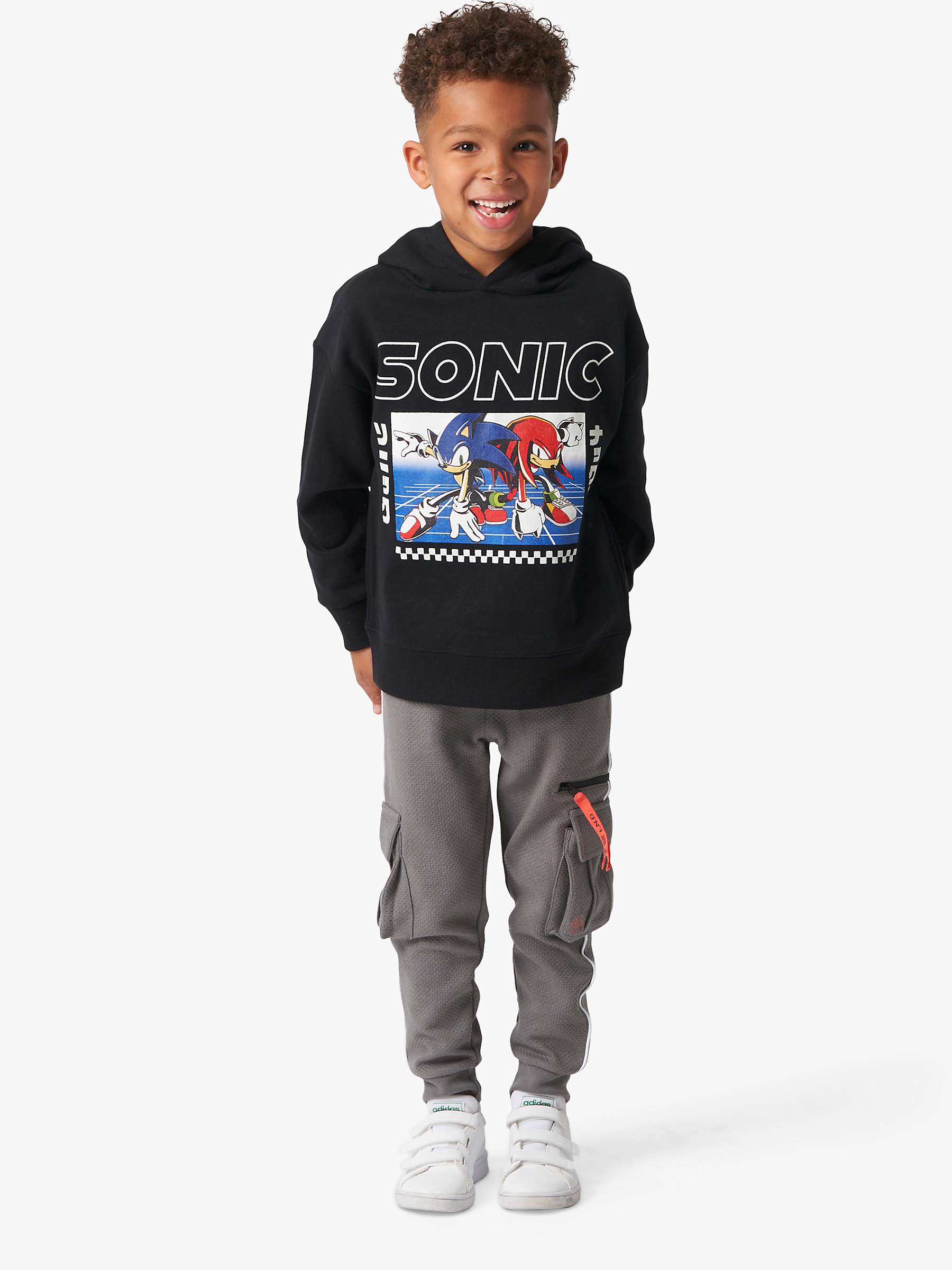Buy Angel & Rocket Kids' Sonic Print Hoodie, Black Online at johnlewis.com