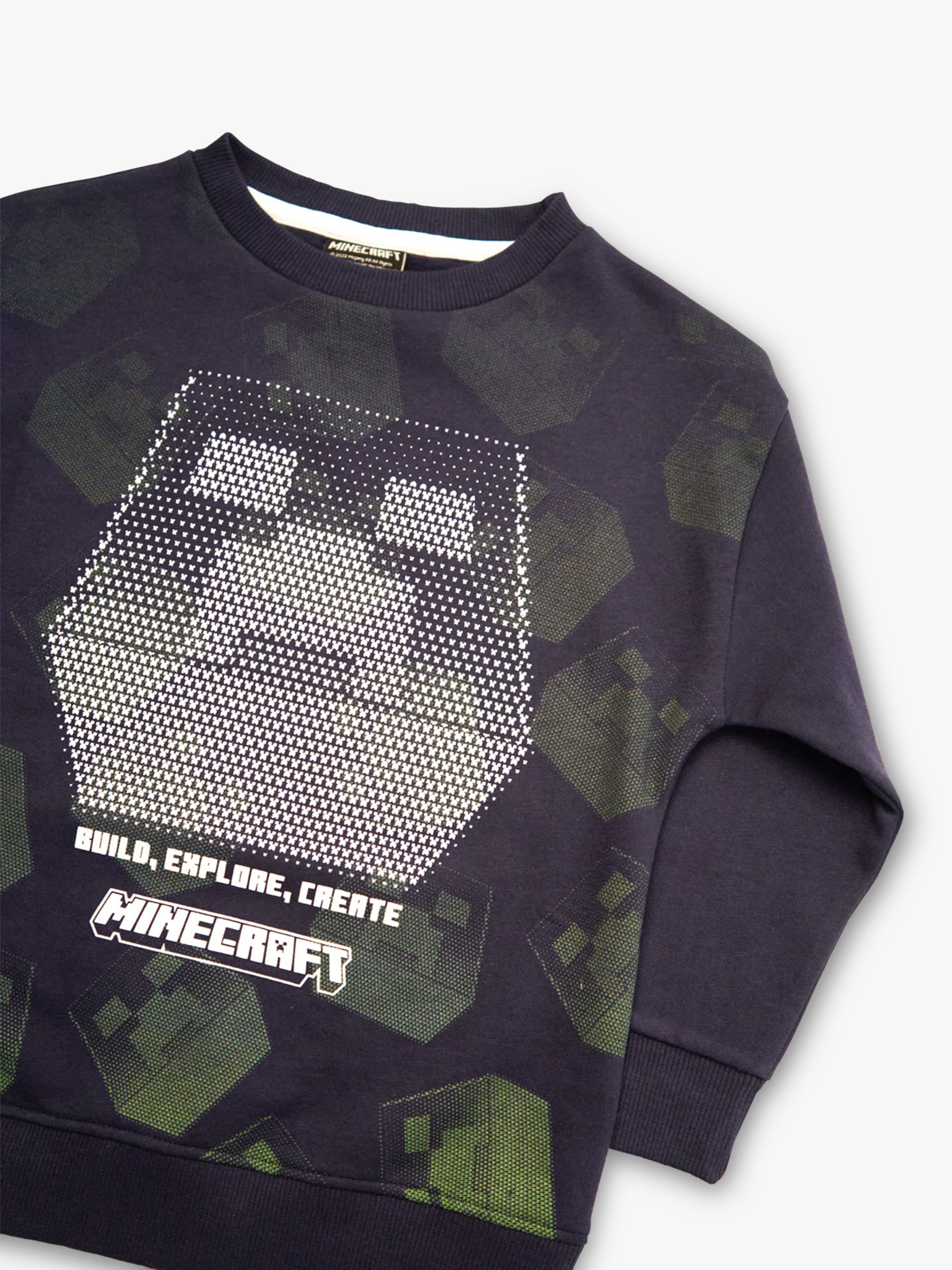 Angel & Rocket Kids' Minecraft Sweatshirt, Navy, 3-4 years