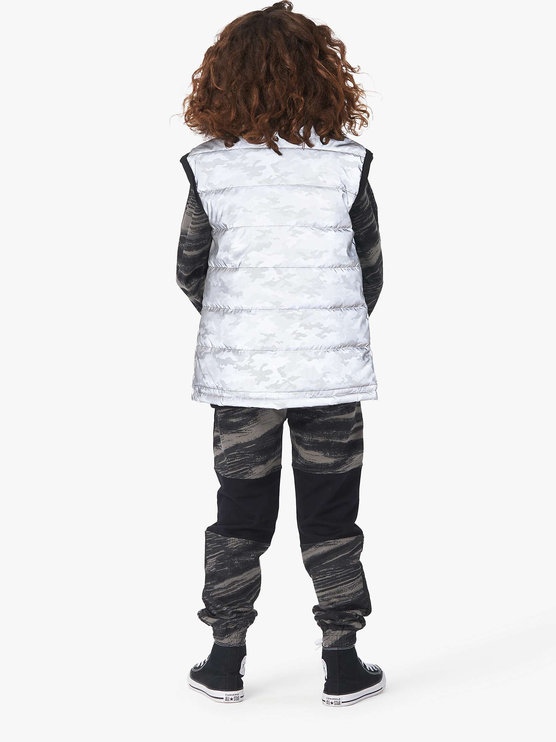 Buy Angel & Rocket Kids' Buzz Pixelated Camouflage Reflective Gilet, Grey Online at johnlewis.com