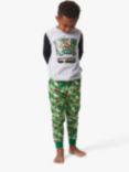 Angel & Rocket Kids' Minecraft Pyjamas, Black/Green