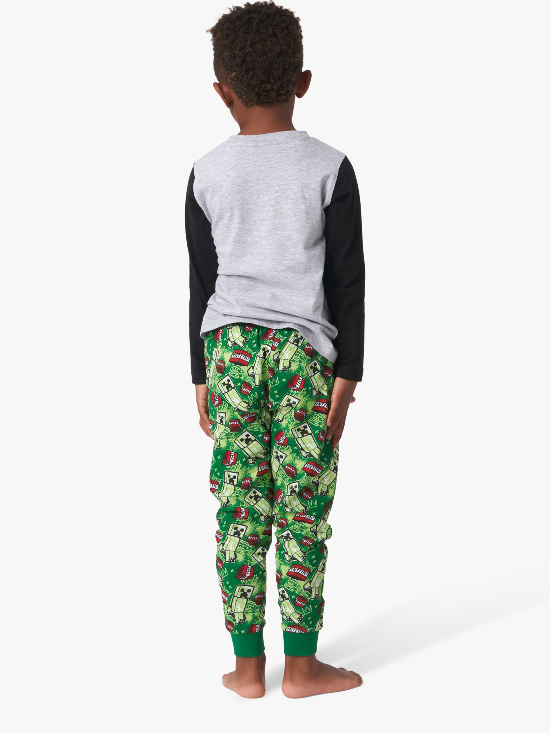 Buy Angel & Rocket Kids' Minecraft Pyjamas, Black/Green Online at johnlewis.com